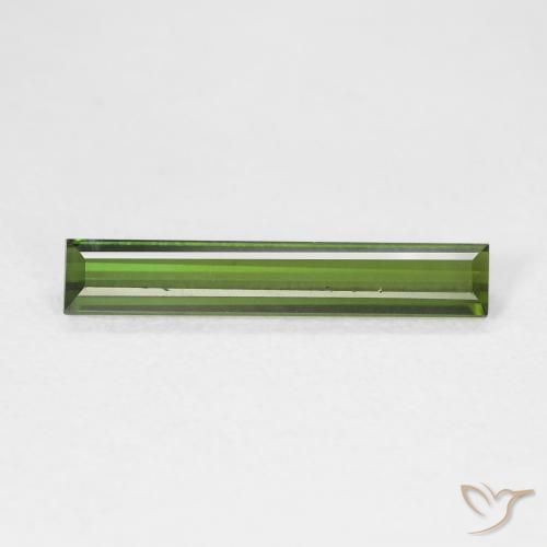 1.39ct 天然 ディープグリーン トルマリン, バゲット, VVS