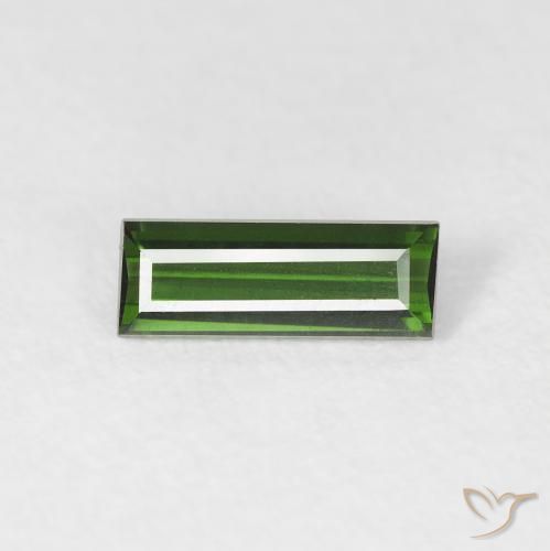 0.57ct 天然 ディープグリーン トルマリン, バゲット, VVS