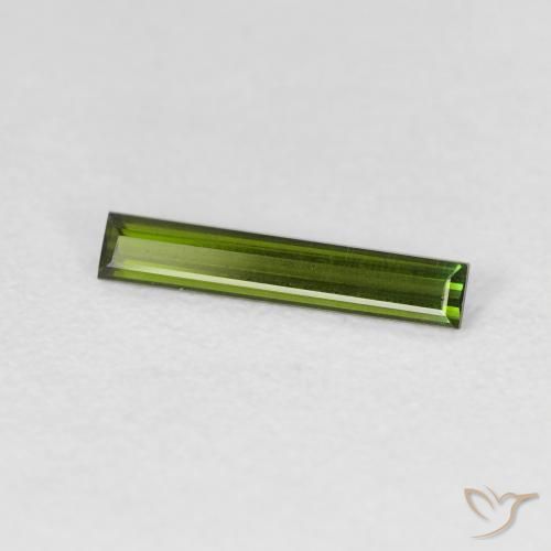 0.51カラットの天然フォレストグリーントルマリン、バゲット、VVS