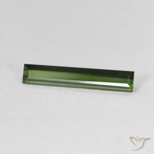 0.95カラットの天然フォレストグリーントルマリン、バゲット、VVS