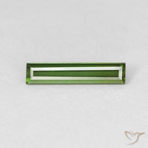 0.67ct 天然 ダークグリーン トルマリン, バゲット, VVS