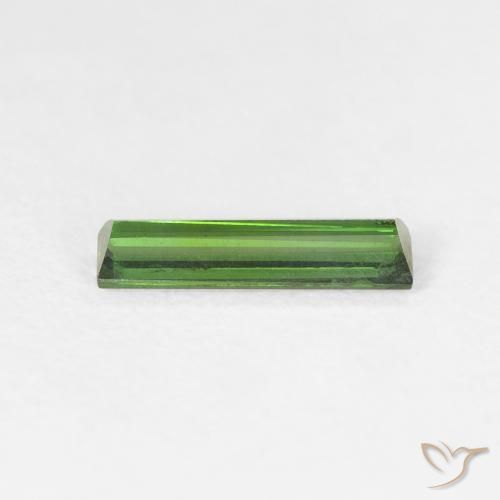 0.63カラットの天然Medium Dark-Greenトルマリン、バゲット、VS