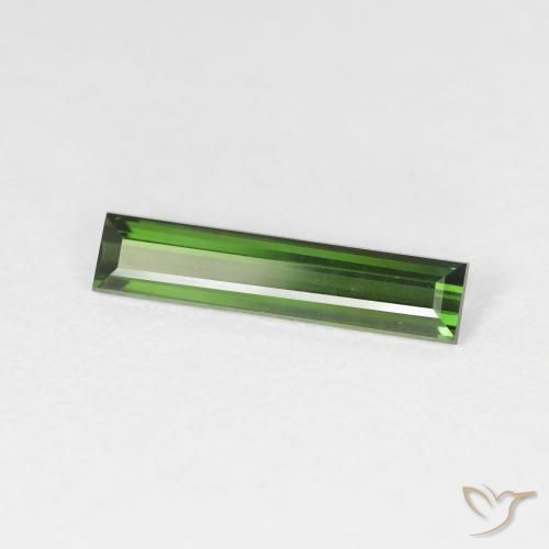 1.17カラットの天然Medium Dark-Greenトルマリン、バゲット、VS