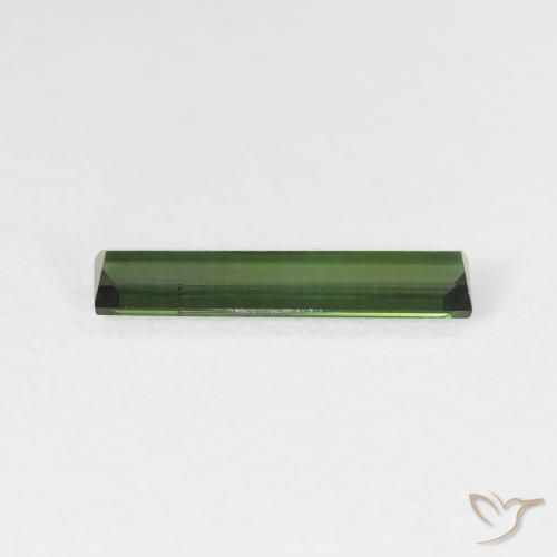 1.17カラットの天然Medium Dark-Greenトルマリン、バゲット、VS