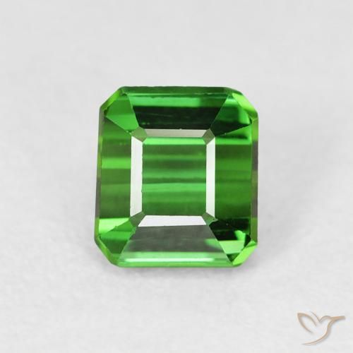 0.91ct 天然 グリーン トルマリン, エメラルドカット, VVS-VS