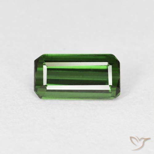 0.69カラットの天然Medium Dark-Greenトルマリン、八角形 / エメラルドカット、VVS-VS
