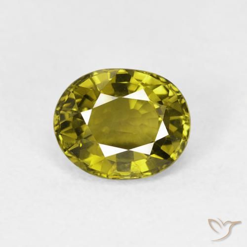 1.19ct 天然 ウォームグリーン トルマリン, 楕円形, VS, Photo A
