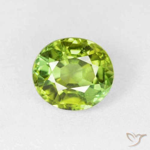 1.65ct 天然 薄いライブリーグリーン トルマリン, 楕円形, VVS-VS