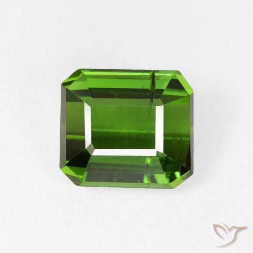 0.84ct 天然 ディープグリーン トルマリン, エメラルドカット, VS-SI