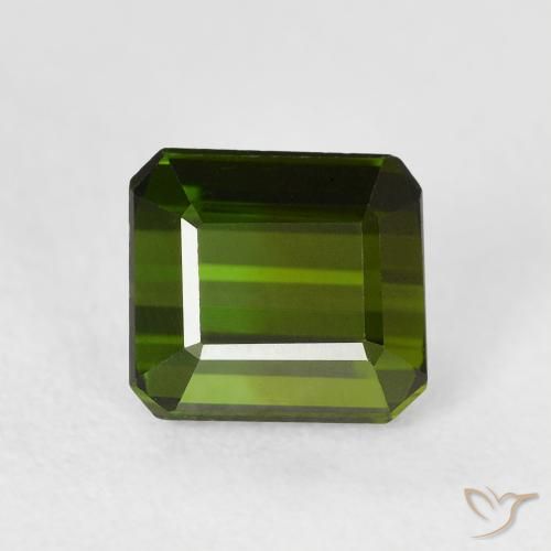 1.47ct 天然 ディープグリーン トルマリン, エメラルドカット, VVS