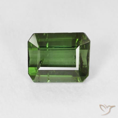 1.08ct 天然 Medium Dark-Green トルマリン, エメラルドカット, VS-SI