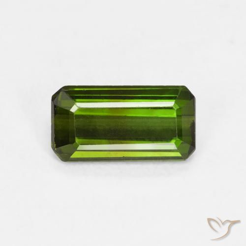 0.88ct 天然 アーシーグリーン トルマリン, エメラルドカット, VVS-VS