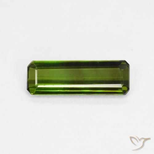 1.08ct 天然 ダークグリーン トルマリン, エメラルドカット, VVS-VS