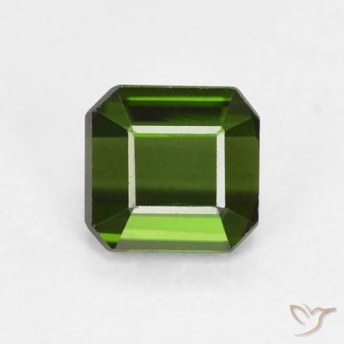 0.94ct 天然 アーシーグリーン トルマリン, エメラルドカット, VVS