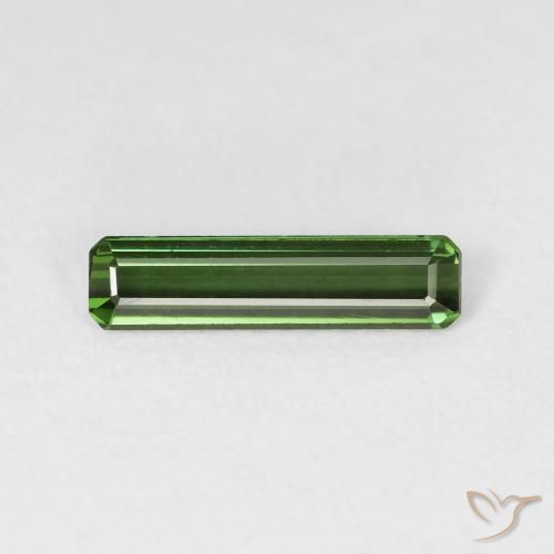 0.98ct 天然 ダークグリーン トルマリン, エメラルドカット, VVS-VS