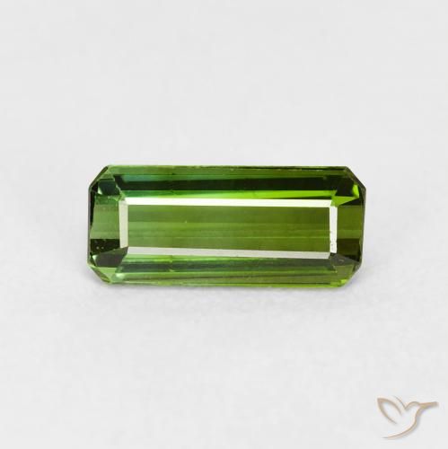 0.87ct 天然 ダークグリーン トルマリン, エメラルドカット, VVS-VS