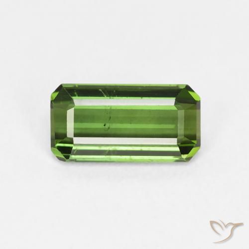 1.35ct 天然 ダークグリーン トルマリン, エメラルドカット, VS