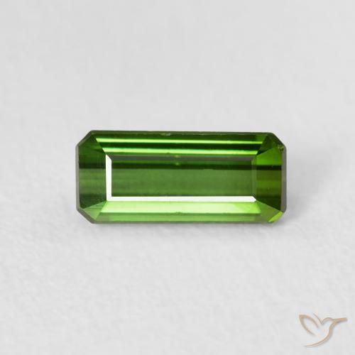 0.84ct 天然 フォレストグリーン トルマリン, エメラルドカット, VS