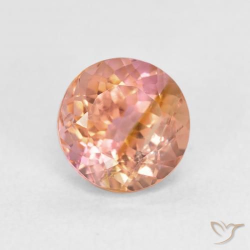 1.41ct 天然 オレンジがかったピンク トルマリン, ラウンド, VS