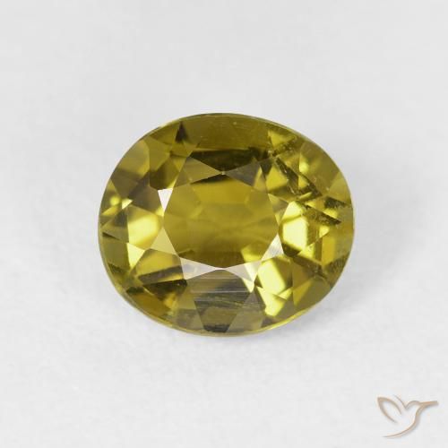 1.75ct 天然 黄みがかったグリーン トルマリン, 楕円形, VS