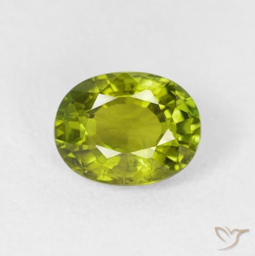 1.38ct 天然 ミディアムグリーングレー トルマリン, 楕円形, VS