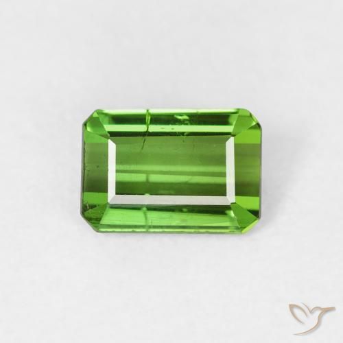 0.75ct 天然 ミディアムグリーン トルマリン, エメラルドカット, VS-SI