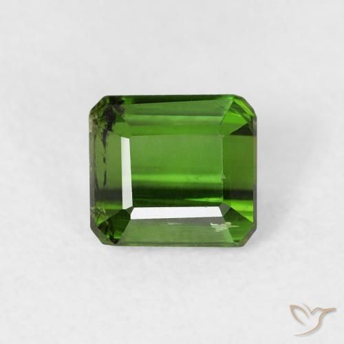 0.79ct 天然 フォレストグリーン トルマリン, エメラルドカット, VS