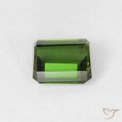 0.79カラットの天然フォレストグリーントルマリン、八角形 / エメラルドカット、VS