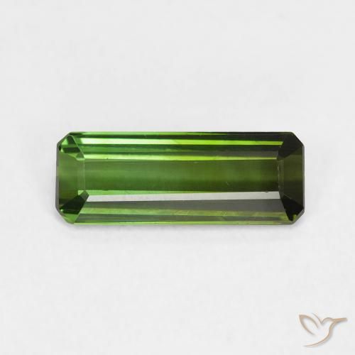 1.09ct 天然 ダークグリーン トルマリン, エメラルドカット, VVS-VS