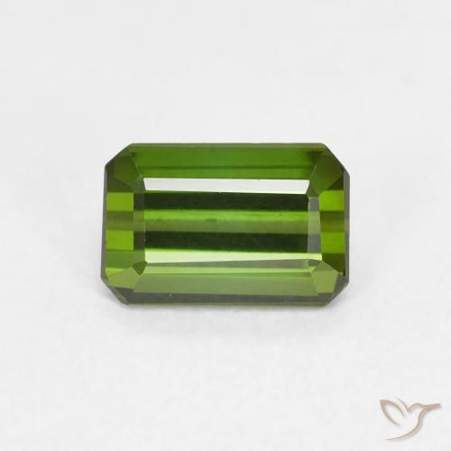 0.70ct 天然 ミディアムグリーン トルマリン, エメラルドカット, VVS-VS