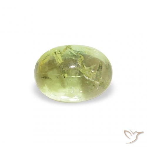 0.77ct 天然 ウォームグリーン トルマリン, 楕円形, 透明