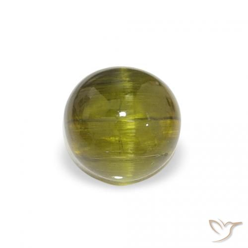 0.84ct 天然 黄みがかったグリーン トルマリン, ラウンド, 透明