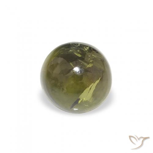 0.61ct 天然 アーシーグリーン トルマリン, ラウンド, 透明