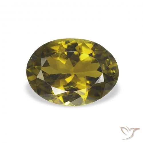 1.01ct 天然 ダークグリーン トルマリン, 楕円形, VS