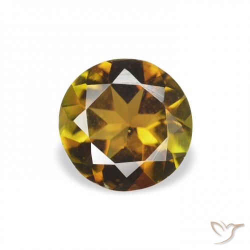 0.60ct 天然 アーシーゴールド トルマリン, ラウンド, VS
