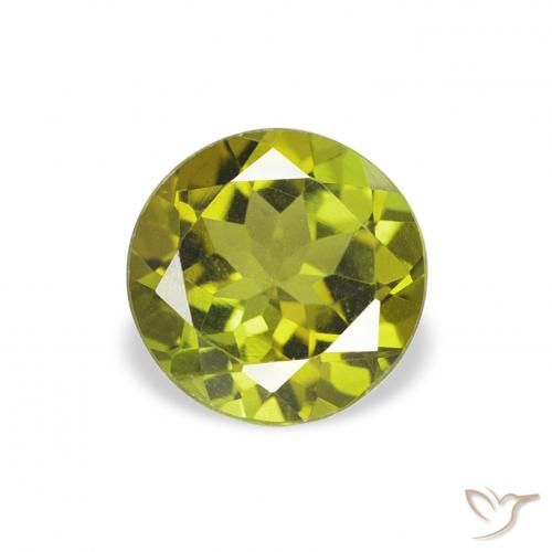 0.89ct 天然 ウォームフォレストグリーン トルマリン, ラウンド, VVS-VS