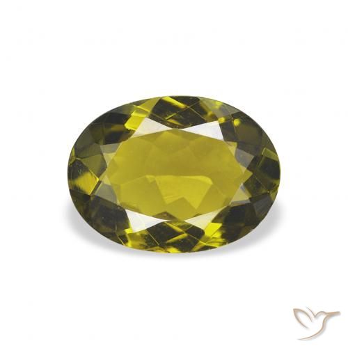 1.12ct 天然 ウォームグリーン トルマリン, 楕円形, VVS-VS