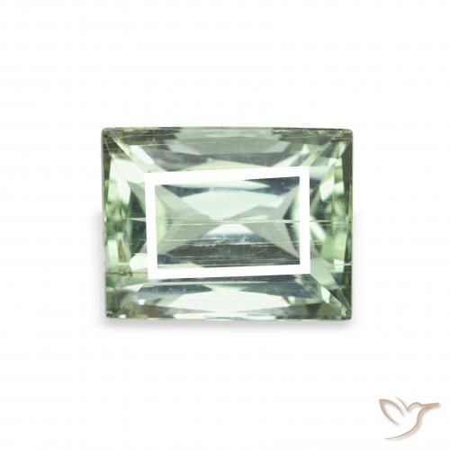 1.38ct 薄いフォレストグリーン トルマリン, バゲット, VS-SI
