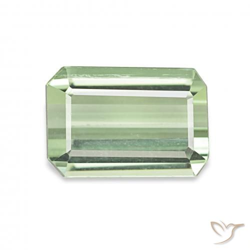 2.04ct 薄いペアーグリーン トルマリン, エメラルドカット, VS