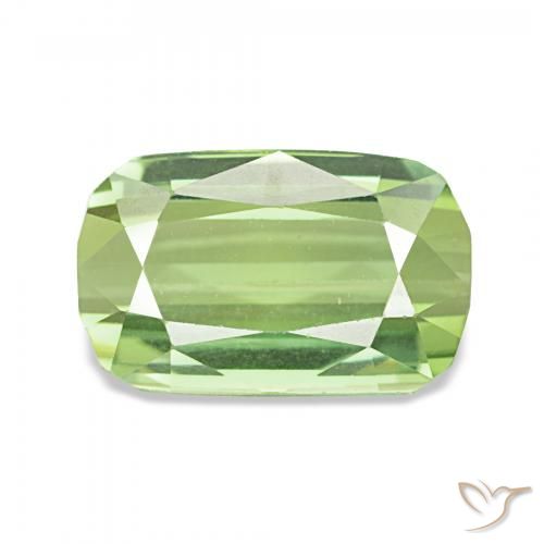 2.96ct 黄みがかったグリーン トルマリン, クッション, VVS