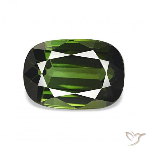 2.47ct 濃いフォレストグリーン トルマリン, クッション, VS
