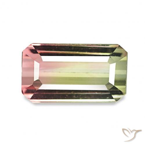 1.74ct ウォーターメロン トルマリン, エメラルドカット, VS