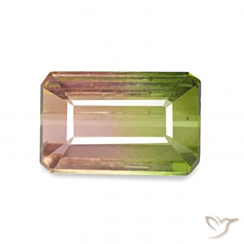 1.45ct ウォーターメロン トルマリン, エメラルドカット, VS