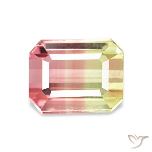 1.72ct ウォーターメロン トルマリン, エメラルドカット, VS