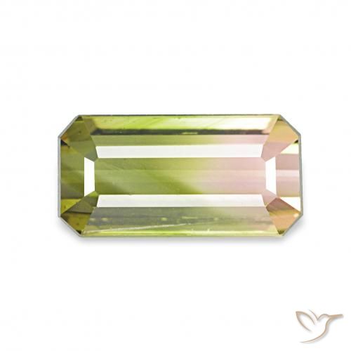 1.06ct ウォーターメロン トルマリン, エメラルドカット, VS