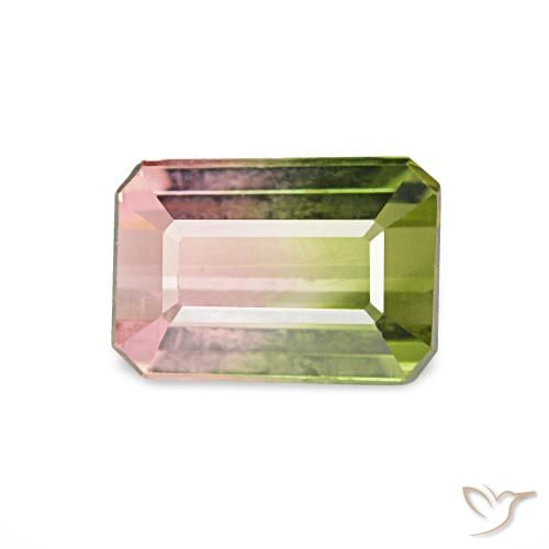 0.93ct ウォーターメロン トルマリン, エメラルドカット, VS