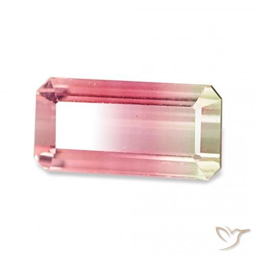 2.27カラットの天然バイカラートルマリン、エメラルドカット、VVS-VS