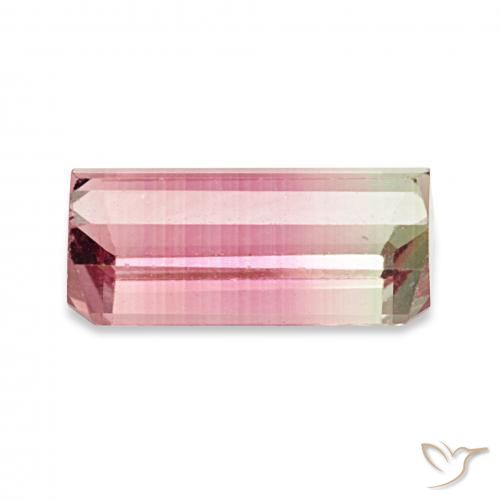 2.27カラットの天然バイカラートルマリン、エメラルドカット、VVS-VS