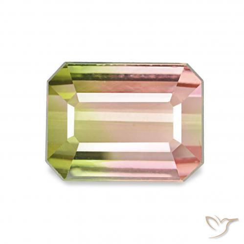 1.55ct ウォーターメロン トルマリン, エメラルドカット, VVS-VS