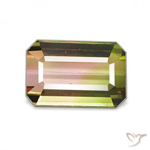 1.72ct ウォーターメロン トルマリン, エメラルドカット, VVS-VS